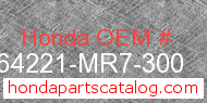 Honda 64221-MR7-300 genuine part number image