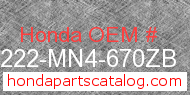 Honda 64222-MN4-670ZB genuine part number image