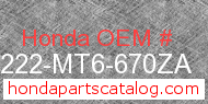 Honda 64222-MT6-670ZA genuine part number image