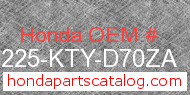 Honda 64225-KTY-D70ZA genuine part number image