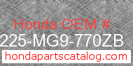 Honda 64225-MG9-770ZB genuine part number image