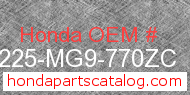 Honda 64225-MG9-770ZC genuine part number image