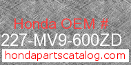 Honda 64227-MV9-600ZD genuine part number image