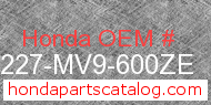 Honda 64227-MV9-600ZE genuine part number image