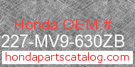 Honda 64227-MV9-630ZB genuine part number image