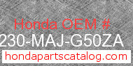 Honda 64230-MAJ-G50ZA genuine part number image