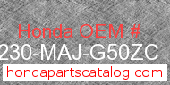 Honda 64230-MAJ-G50ZC genuine part number image