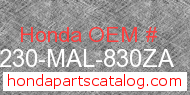 Honda 64230-MAL-830ZA genuine part number image
