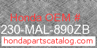 Honda 64230-MAL-890ZB genuine part number image