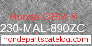 Honda 64230-MAL-890ZC genuine part number image