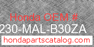 Honda 64230-MAL-B30ZA genuine part number image