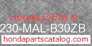 Honda 64230-MAL-B30ZB genuine part number image