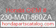 Honda 64230-MAT-860ZA genuine part number image