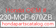 Honda 64230-MCF-670ZB genuine part number image