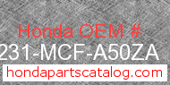 Honda 64231-MCF-A50ZA genuine part number image