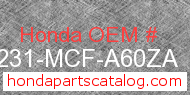 Honda 64231-MCF-A60ZA genuine part number image