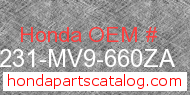 Honda 64231-MV9-660ZA genuine part number image
