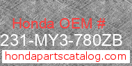 Honda 64231-MY3-780ZB genuine part number image