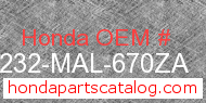 Honda 64232-MAL-670ZA genuine part number image