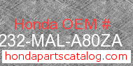 Honda 64232-MAL-A80ZA genuine part number image