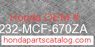 Honda 64232-MCF-670ZA genuine part number image