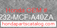 Honda 64232-MCF-A40ZA genuine part number image