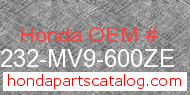 Honda 64232-MV9-600ZE genuine part number image