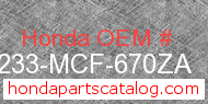 Honda 64233-MCF-670ZA genuine part number image