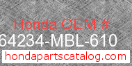 Honda 64234-MBL-610 genuine part number image