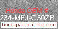 Honda 64234-MFJ-G30ZB genuine part number image