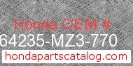 Honda 64235-MZ3-770 genuine part number image
