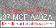 Honda 64237-MCF-A40ZA genuine part number image