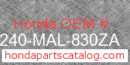 Honda 64240-MAL-830ZA genuine part number image
