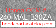 Honda 64240-MAL-B30ZA genuine part number image