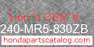 Honda 64240-MR5-830ZB genuine part number image