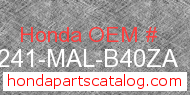 Honda 64241-MAL-B40ZA genuine part number image