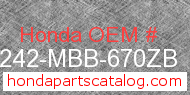Honda 64242-MBB-670ZB genuine part number image