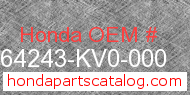 Honda 64243-KV0-000 genuine part number image