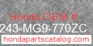 Honda 64243-MG9-770ZC genuine part number image