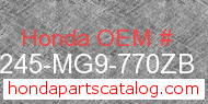 Honda 64245-MG9-770ZB genuine part number image