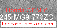 Honda 64245-MG9-770ZC genuine part number image