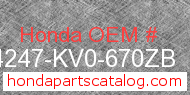 Honda 64247-KV0-670ZB genuine part number image