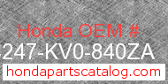 Honda 64247-KV0-840ZA genuine part number image