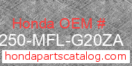 Honda 64250-MFL-G20ZA genuine part number image