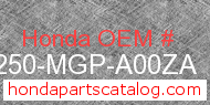 Honda 64250-MGP-A00ZA genuine part number image