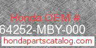 Honda 64252-MBY-000 genuine part number image