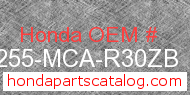 Honda 64255-MCA-R30ZB genuine part number image