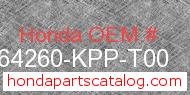 Honda 64260-KPP-T00 genuine part number image