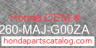 Honda 64260-MAJ-G00ZA genuine part number image