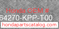 Honda 64270-KPP-T00 genuine part number image